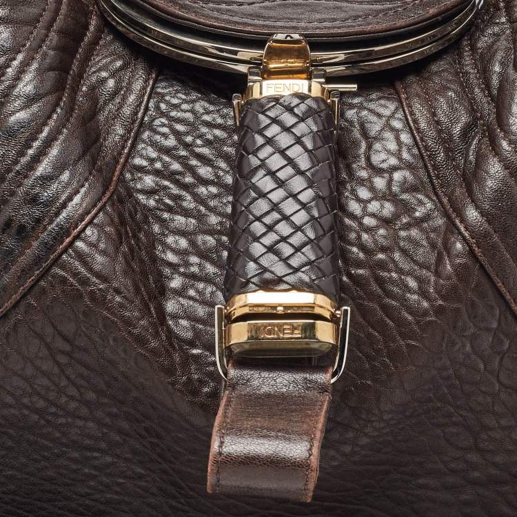 Pre Owned Fendi Brown Nappa Leather Spy Bag
