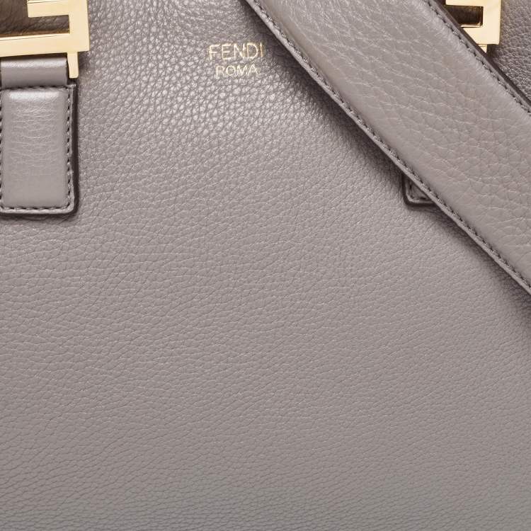 Pre Owned Fendi Grey Leather Gloria Tote