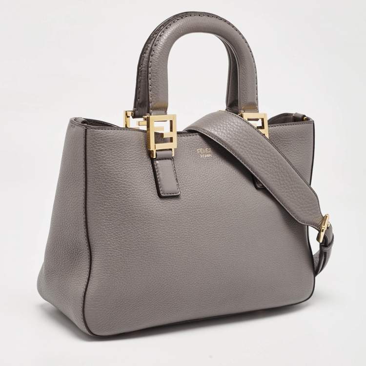 Pre Owned Fendi Grey Leather Gloria Tote
