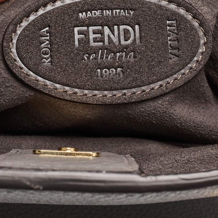 Pre Owned Fendi Grey Leather Gloria Tote