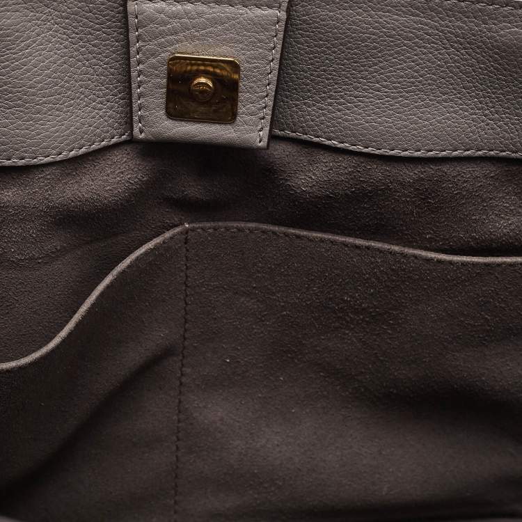 Pre Owned Fendi Grey Leather Gloria Tote
