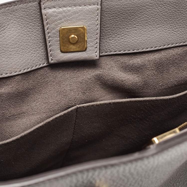 Pre Owned Fendi Grey Leather Gloria Tote