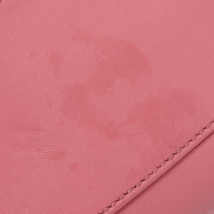 Pre Owned Fendi Pink/Green Leather Mini Peekaboo Top Handle Bag