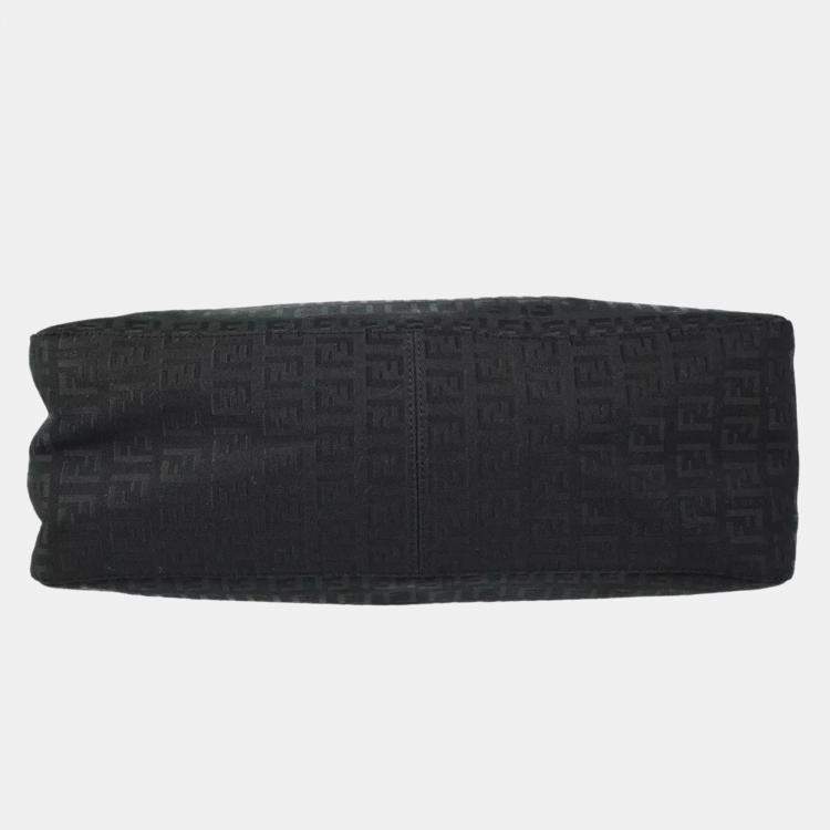 Pre Owned Fendi Black Zucchino Canvas Tote Bag