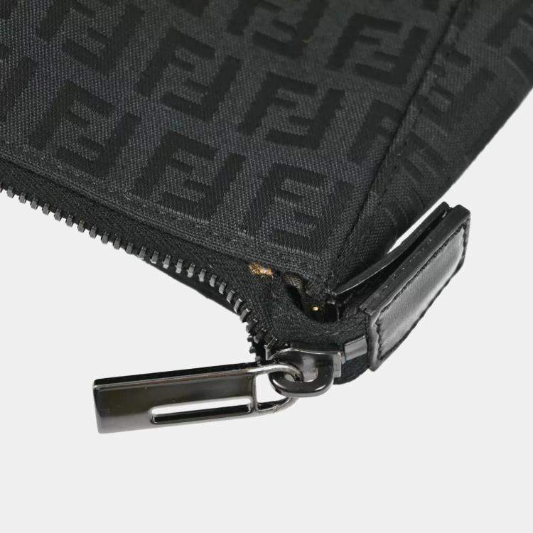 Pre Owned Fendi Black Zucchino Canvas Tote Bag