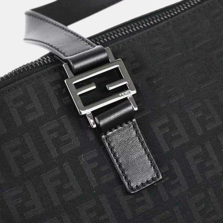 Pre Owned Fendi Black Zucchino Canvas Tote Bag