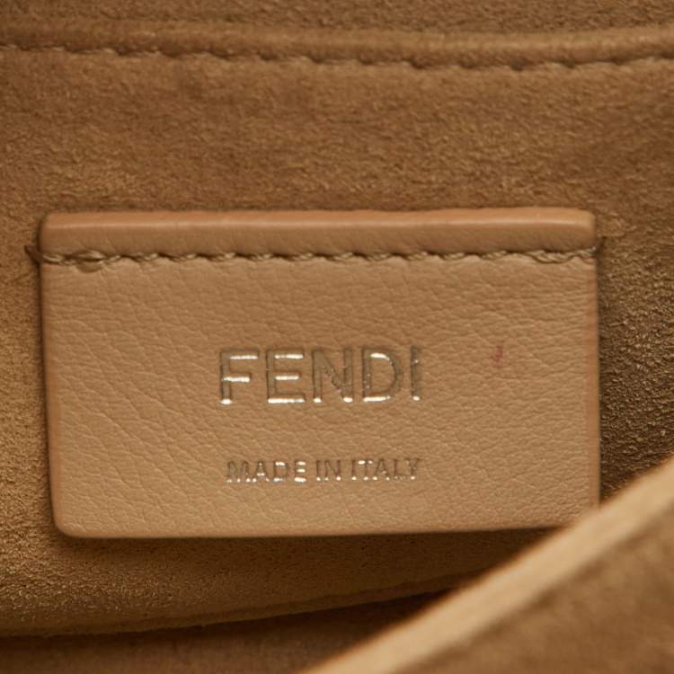 مملوكة مسبقًا Fendi Light Blue Leather Small Kan I Flap Shoulder Bag