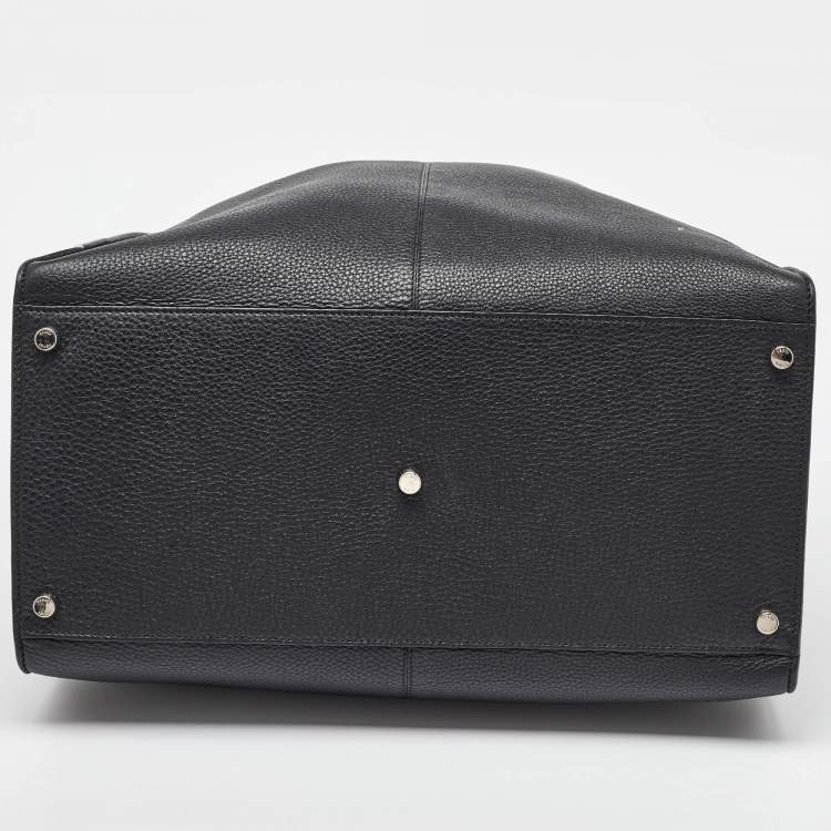 Pre Owned Fendi Black Leather Peekaboo X-Lite Fit Shopper Tote