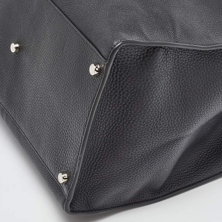 Pre Owned Fendi Black Leather Peekaboo X-Lite Fit Shopper Tote