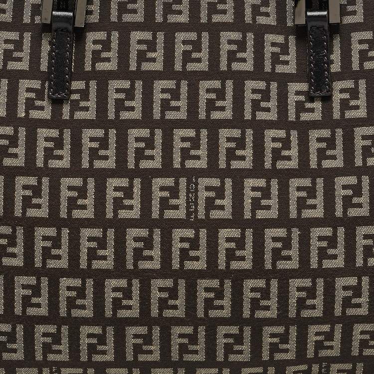 Pre Owned Fendi Brown Zucchino Canvas Small Shopper Tote