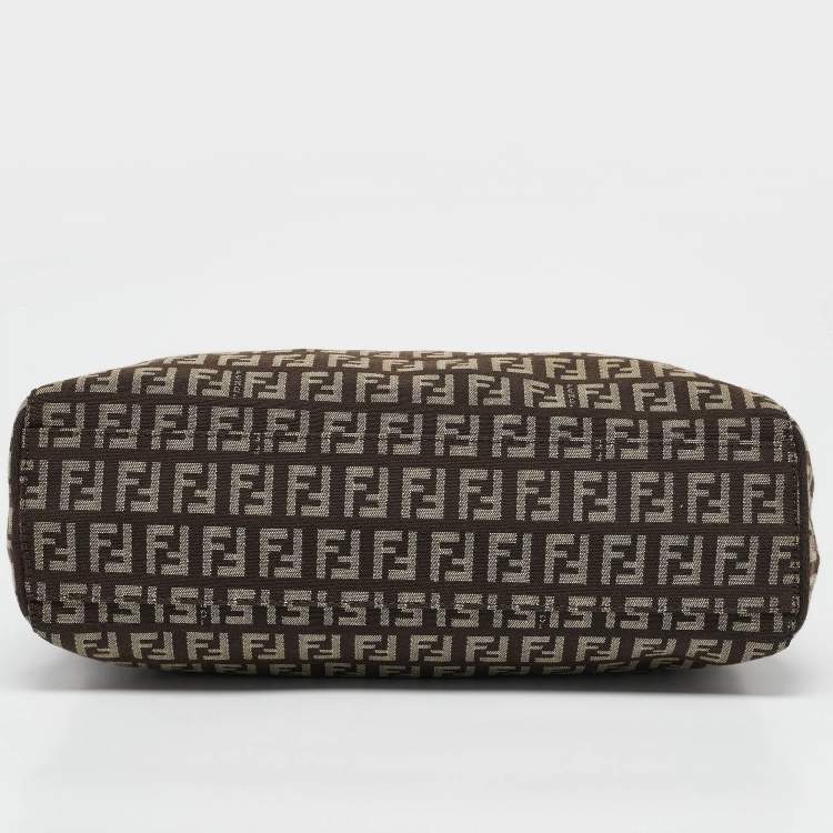 Pre Owned Fendi Brown Zucchino Canvas Small Shopper Tote