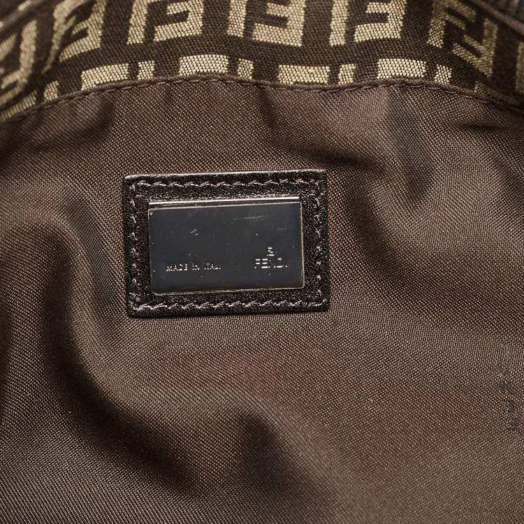 Pre Owned Fendi Brown Zucchino Canvas Small Shopper Tote