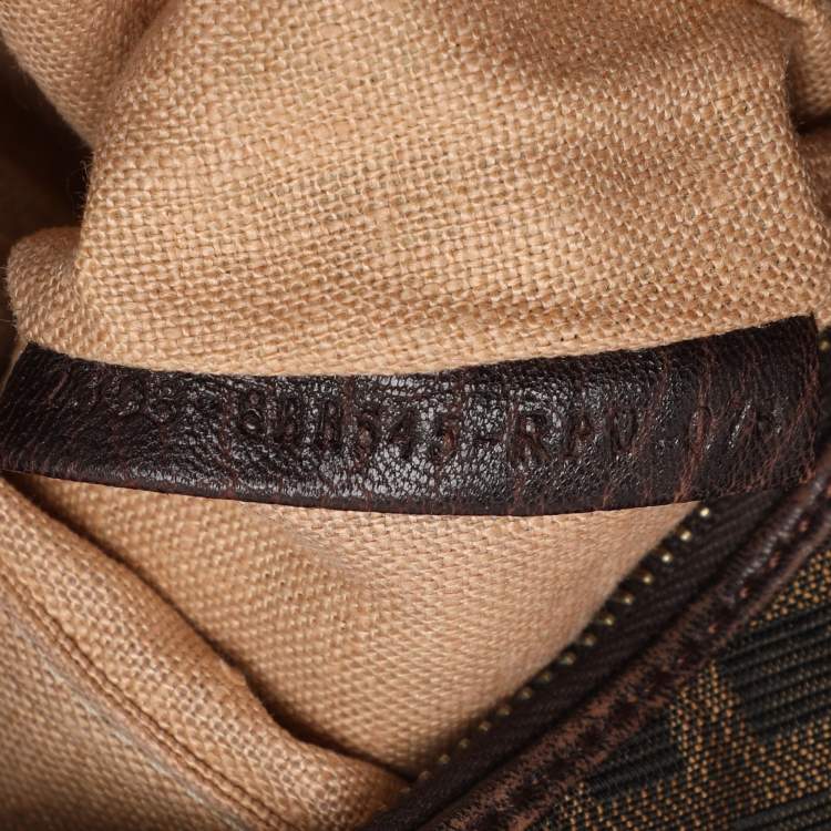 Pre Owned Fendi Brown Zucca Canvas and Leather Spy Hobo 