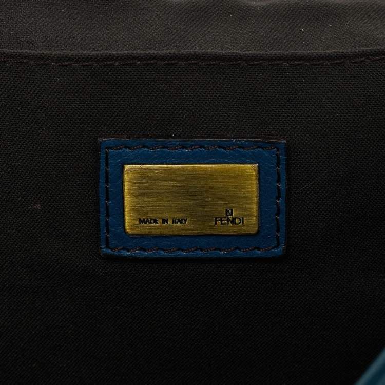 Pre Owned Fendi Blue Patent Leather B Shoulder Bag