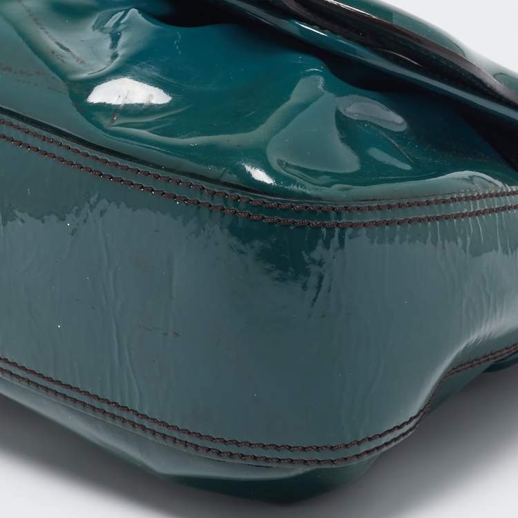 Pre Owned Fendi Blue Patent Leather B Shoulder Bag