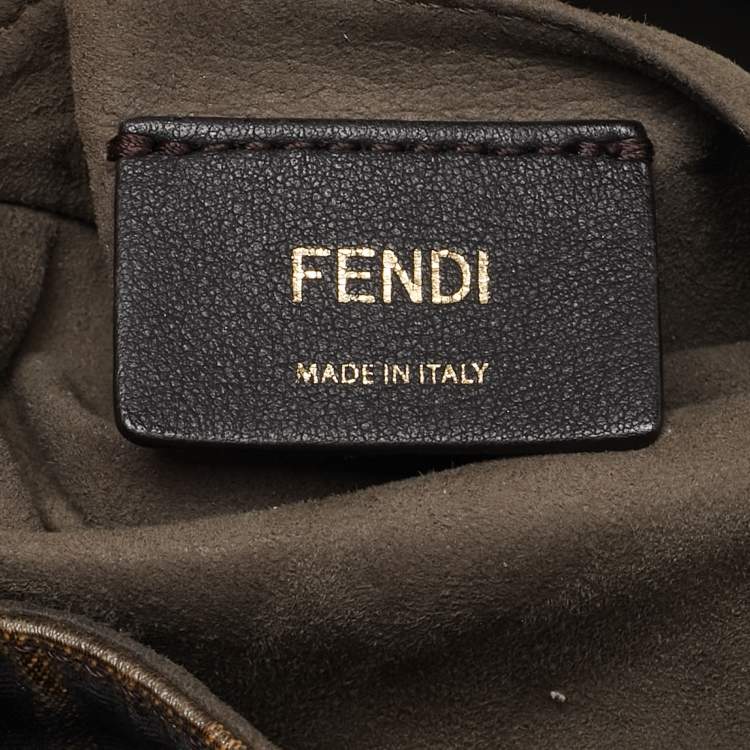 Pre Owned Fendi Brown FF Coated Canvas Grande Mon Tresor Bucket Bag