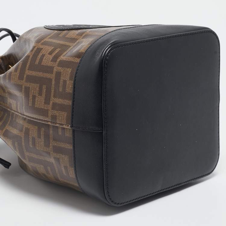Pre Owned Fendi Brown FF Coated Canvas Grande Mon Tresor Bucket Bag