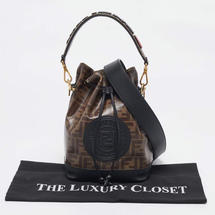 Pre Owned Fendi Brown FF Coated Canvas Grande Mon Tresor Bucket Bag