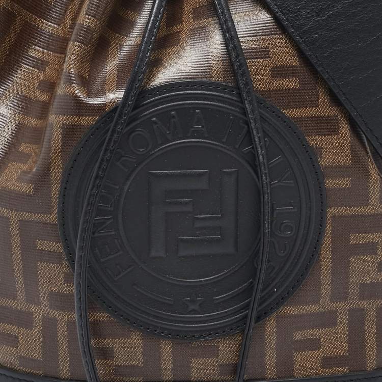 Pre Owned Fendi Brown FF Coated Canvas Grande Mon Tresor Bucket Bag