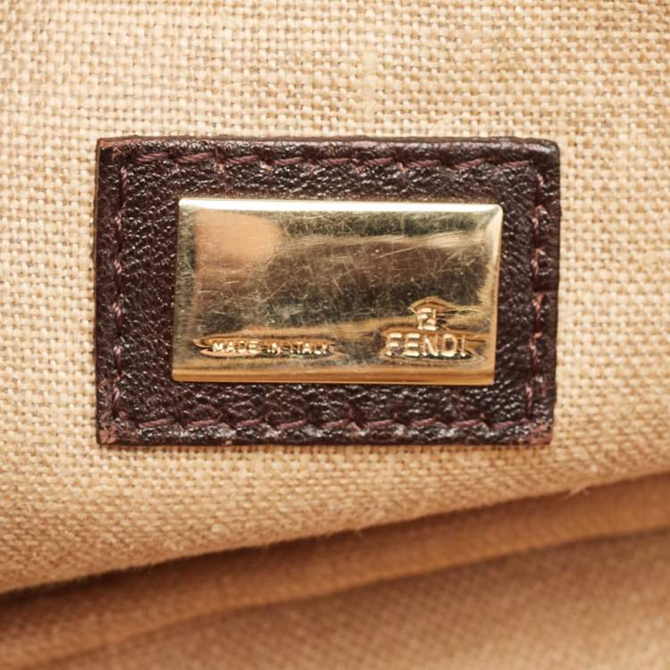 Pre Owned Fendi Tobacco Zucca Canvas and Leather Baby Spy Bag