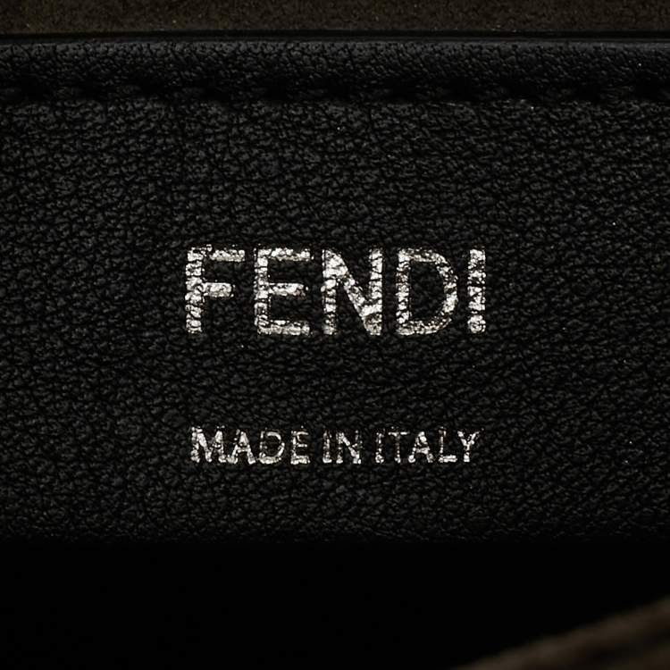 Pre Owned Fendi Beige Scalloped Leather Medium Kan I Shoulder Bag