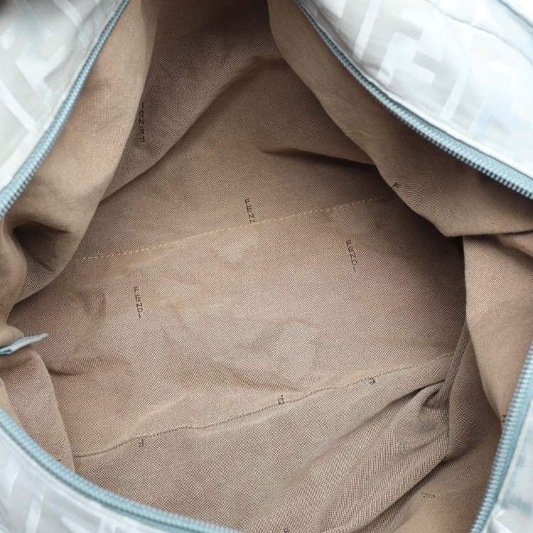 Pre Owned Fendi Light Blue Nylon Tote