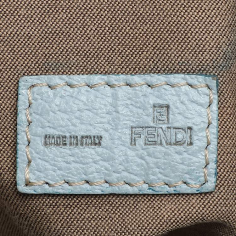 Pre Owned Fendi Light Blue Nylon Tote