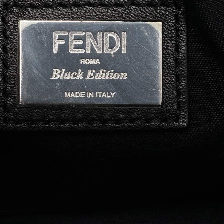 Pre Owned Fendi Black Leather Mini Flowerland By The Way Crossbody Bag