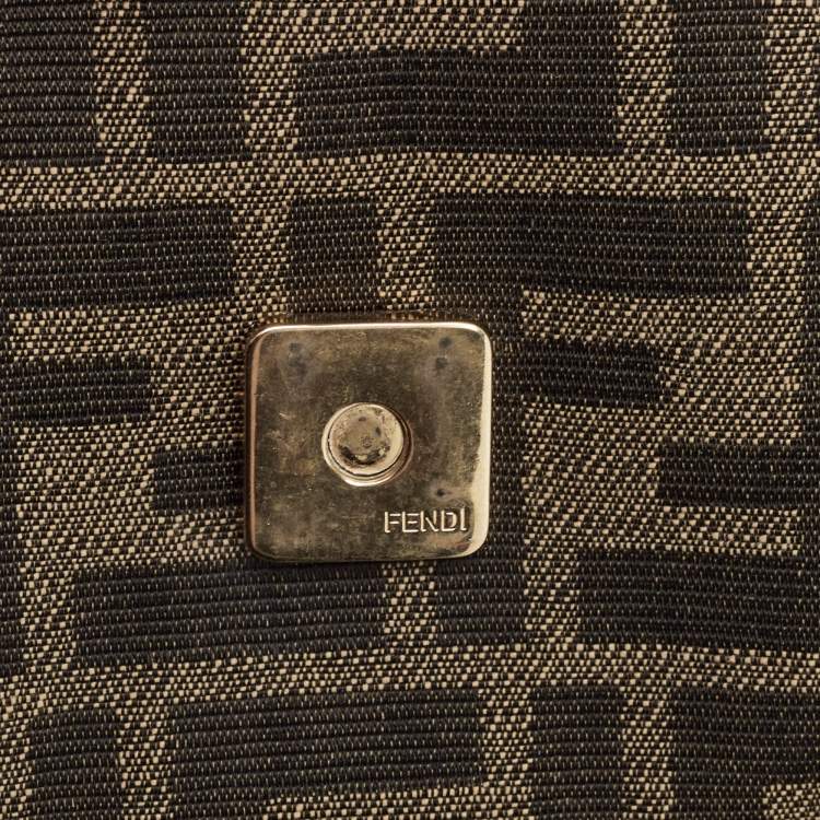 Pre Owned Fendi Tobacco FF Canvas Mini Baguette Bag