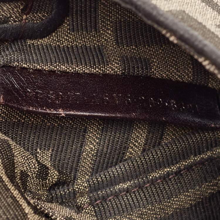 Pre Owned Fendi Tobacco FF Canvas Mini Baguette Bag