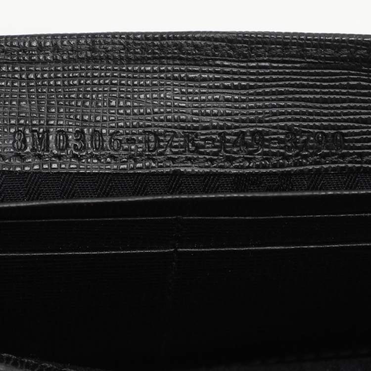Pre Owned Fendi Black Leather 2Jours Continental Wallet