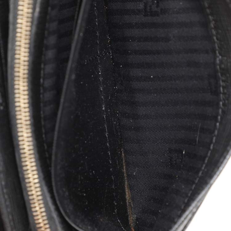 Pre Owned Fendi Black Leather 2Jours Continental Wallet