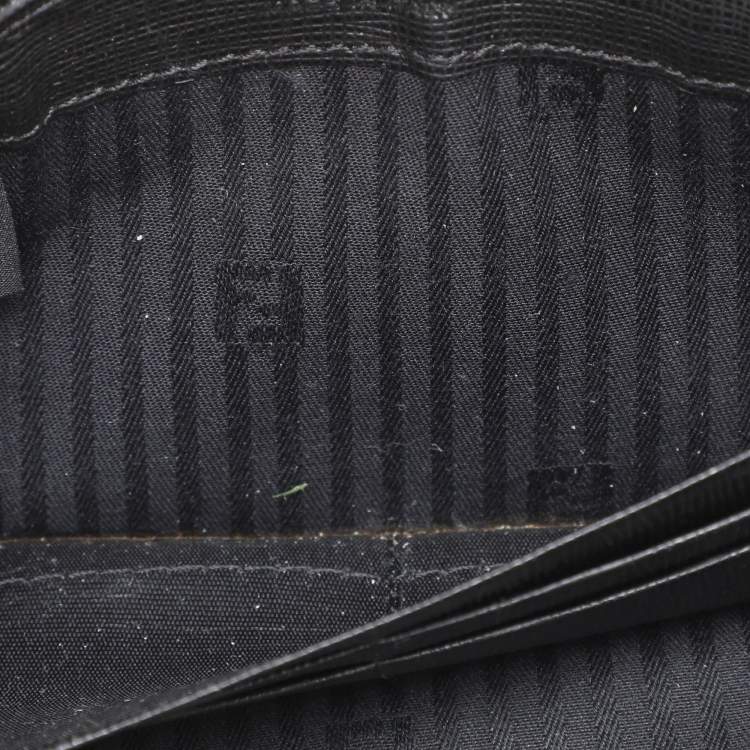Pre Owned Fendi Black Leather 2Jours Continental Wallet