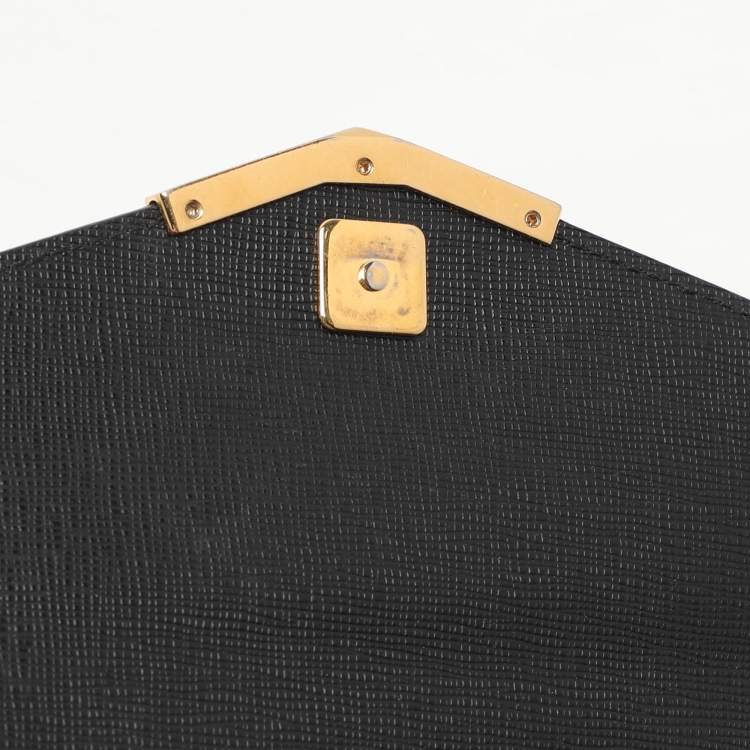 Pre Owned Fendi Black Leather 2Jours Continental Wallet