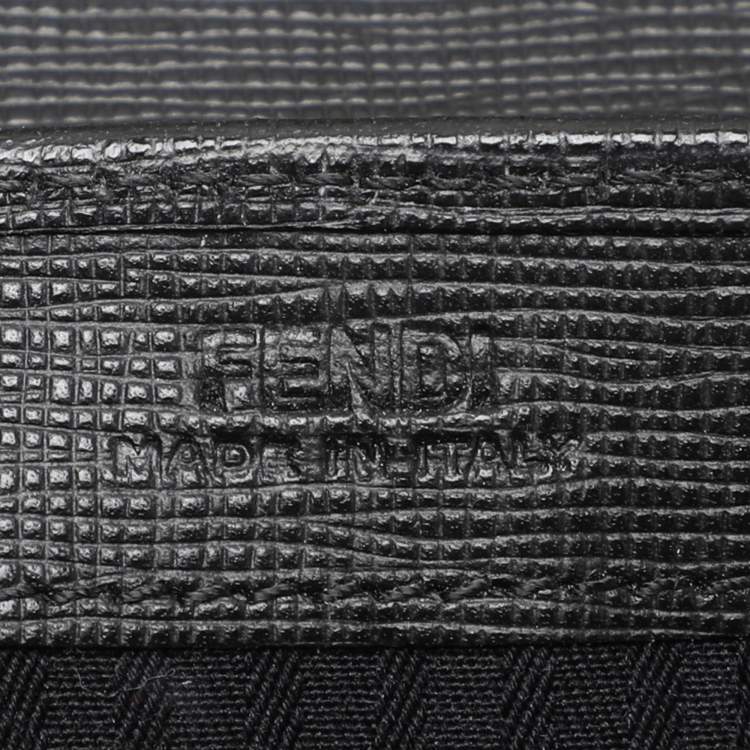 Pre Owned Fendi Black Leather 2Jours Continental Wallet