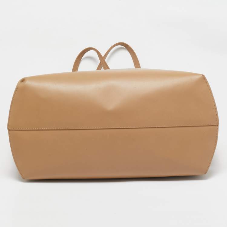 Pre Owned Fendi Beige Leather Hypnoteyes Shopping Tote