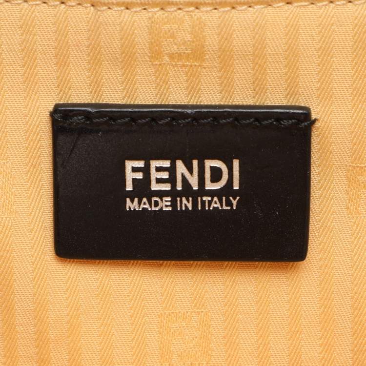 Pre Owned Fendi Yellow Patent Leather Small 2Jours Tote