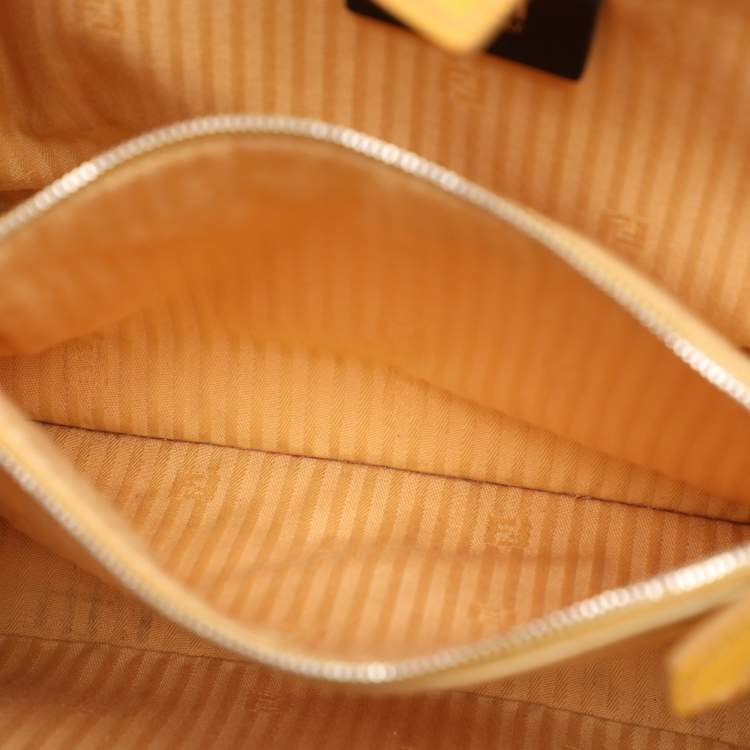 Pre Owned Fendi Yellow Patent Leather Small 2Jours Tote