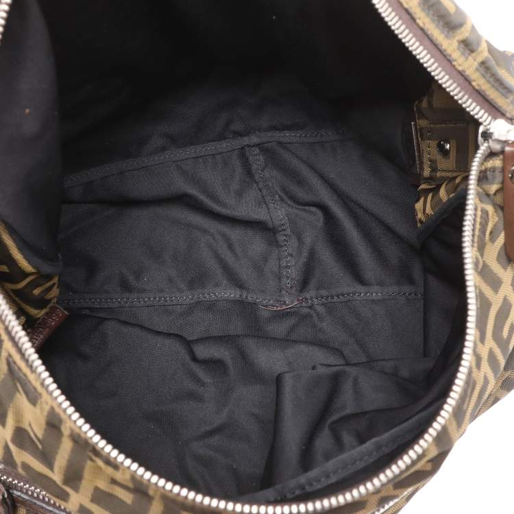 Pre Owned Fendi Tobacco Zucca Canvas and Leather Shoulder Bag