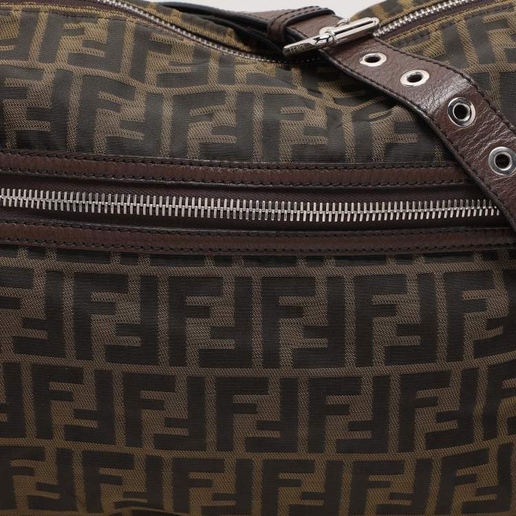Pre Owned Fendi Tobacco Zucca Canvas and Leather Shoulder Bag