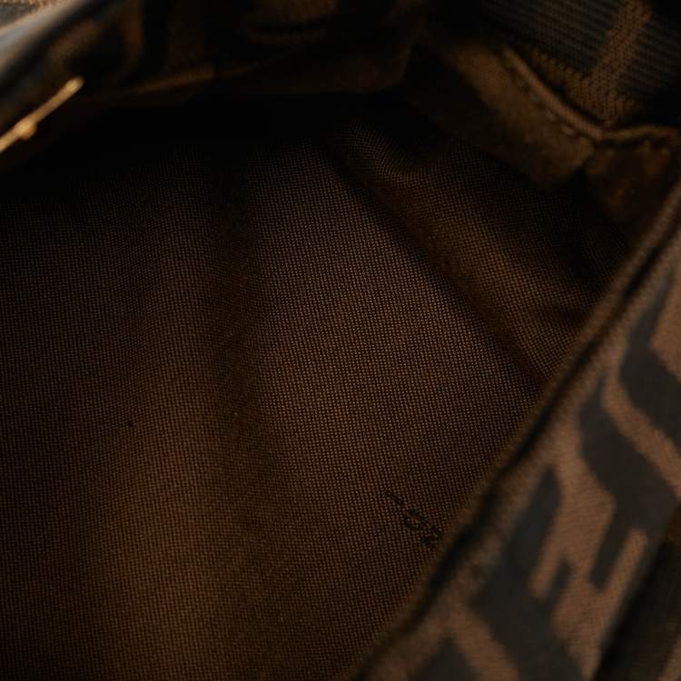 Pre Owned Fendi Tobacco Zucca Canvas Mini Chef Hobo