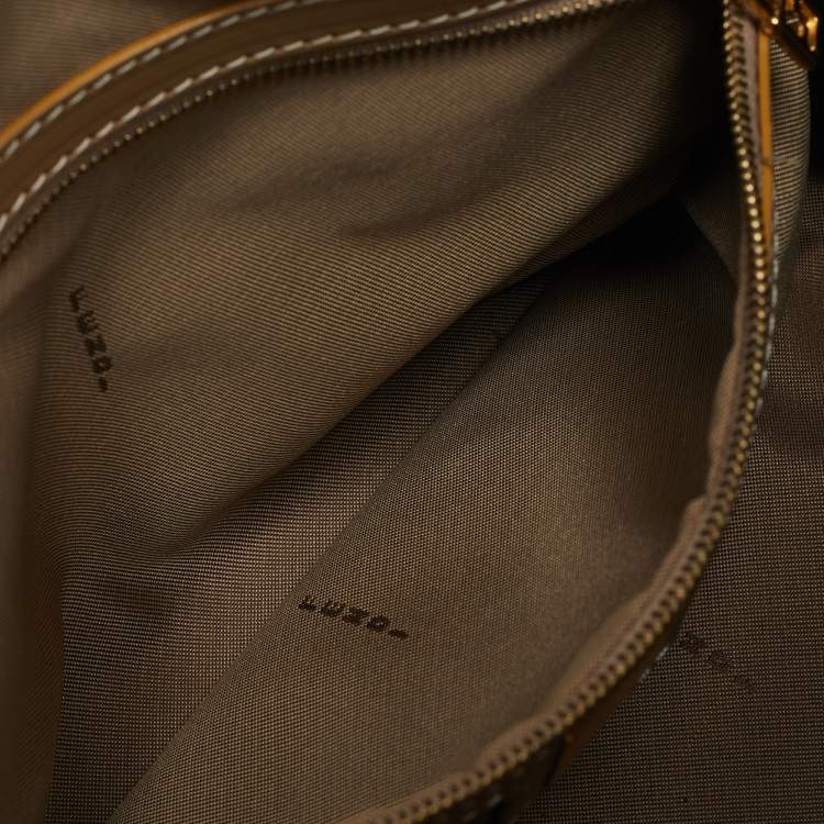 Pre Owned Fendi Blue/Tan Zucchino Vinyl Satchel