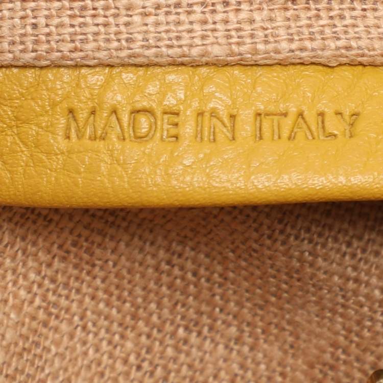 مملوكة مسبقًا Fendi Yellow Selleria Leather Large Peekaboo Top Handle Bag