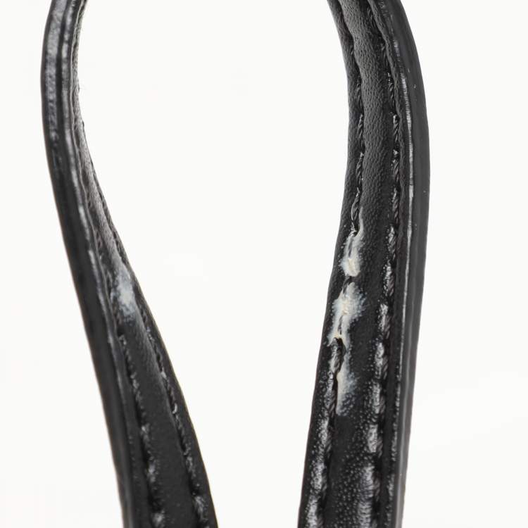 Pre Owned Fendi Black Zucca Leather Mini Mon Tresor Drawstring Bucket Bag