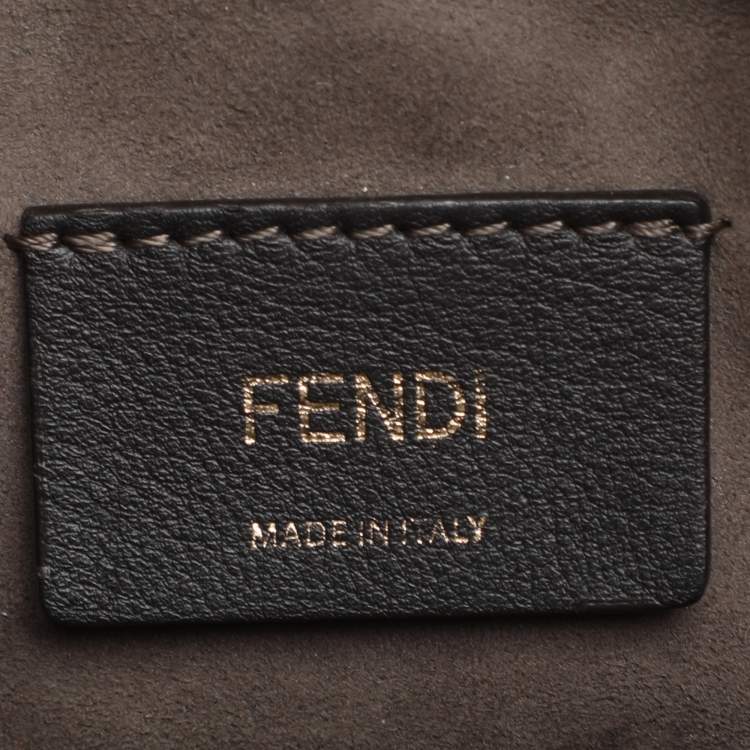 Pre Owned Fendi Black Zucca Leather Mini Mon Tresor Drawstring Bucket Bag