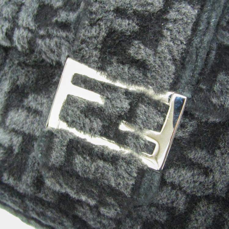 مملوكة مسبقًا Fendi Black Mouton/Leather Baguette Messenger Bag
