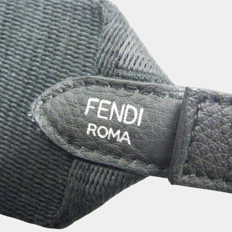 مملوكة مسبقًا Fendi Black Mouton/Leather Baguette Messenger Bag