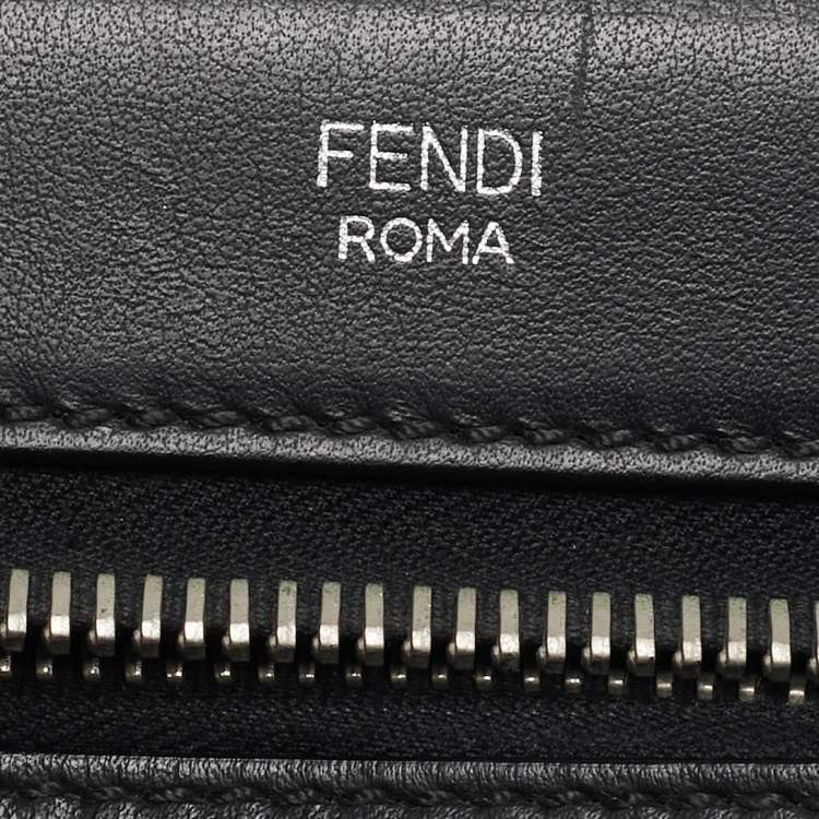 Pre Owned Fendi Black Leather Dotcom Top Handle Bag
