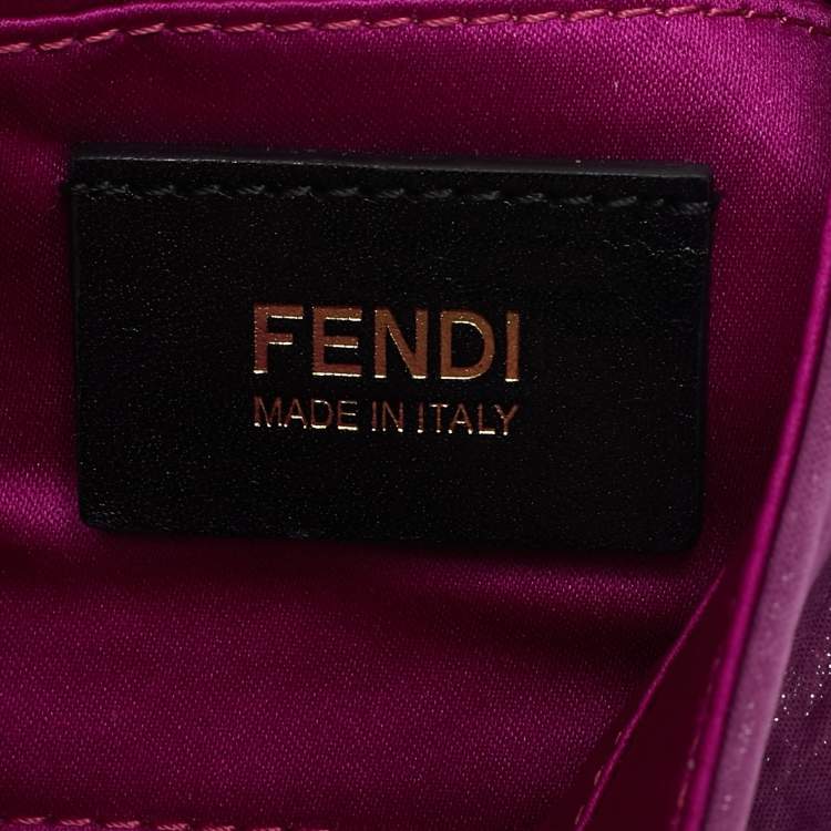 Pre Owned Fendi Purple Iridescent Nubuck Mini Baguette Bag