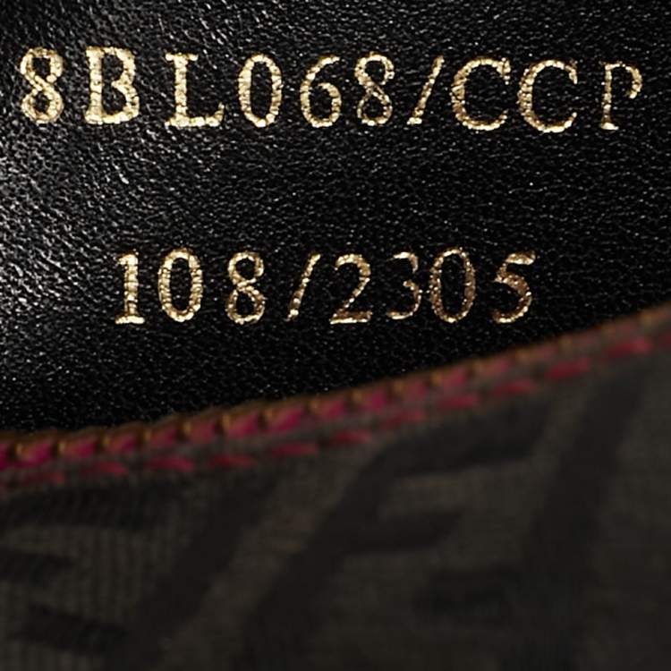 Pre Owned Fendi Black Zucchino Canvas Small Forever Bauletto Boston Bag